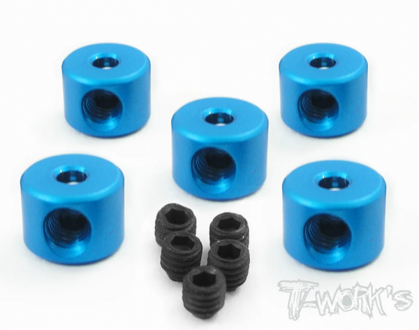 T-Works Alum. 3mm Stopper - Blau (5 Stück)