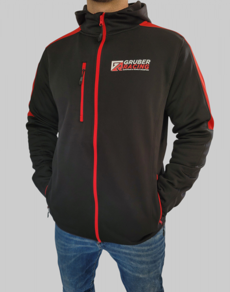 Gruber-Racing Dünne Team Softshell Jacke - Schwarz/Rot