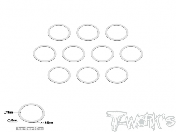 T-Works Edelstahl 13mm x 0,05mm Scheiben (10 Stück)