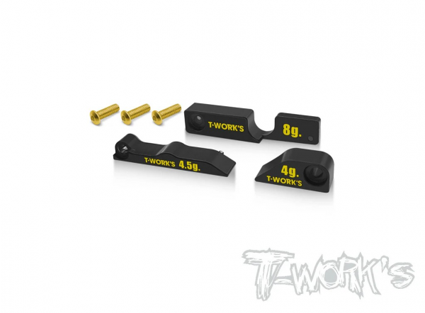 T-Works Motorhalter Messing Gewichte (4 / 4.5 / 8g) - für XRAY X4