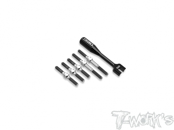 T-Works 64 Titan Gewinde-/Spurstangen Set für Mugen MTC-2 / MTC-2R