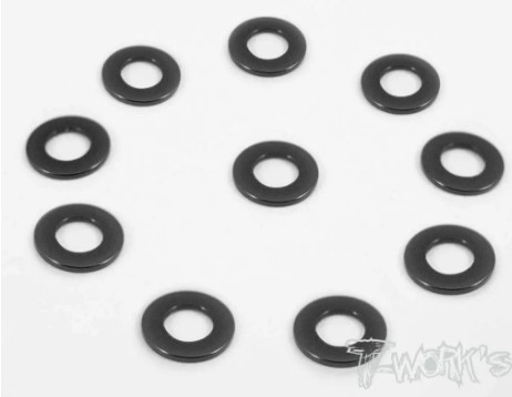 T-Works Alu 3mm x 0,75mm Bore Washer -SCHWARZ- (10 Stück)