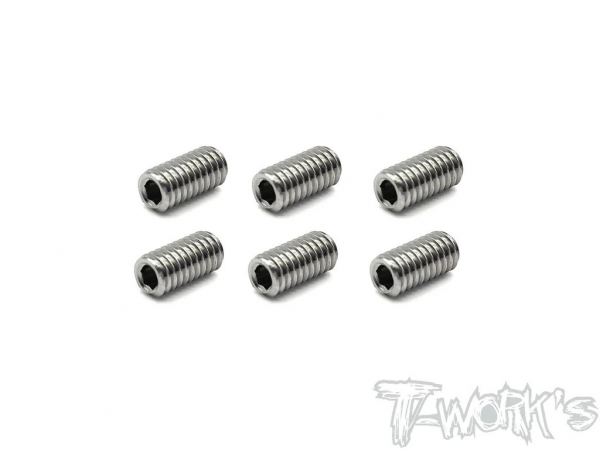 T-Works 64 Titan Madenschraube Innensechskant M4 x 8mm (6 Stück)