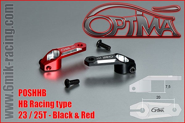 Optima - Servo Horn (HB Racing Typ) - 23T - Red