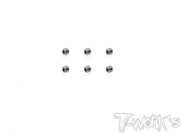 T-Works 64 Titan Madenschraube Innensechskant M3 x 2.5mm (6 Stück)