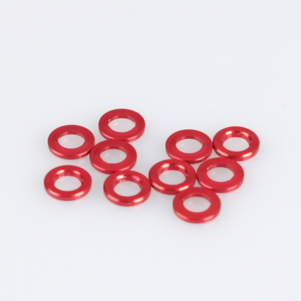 Mayako - 4x7x1mm RED 3-Piece Hub Height Shim