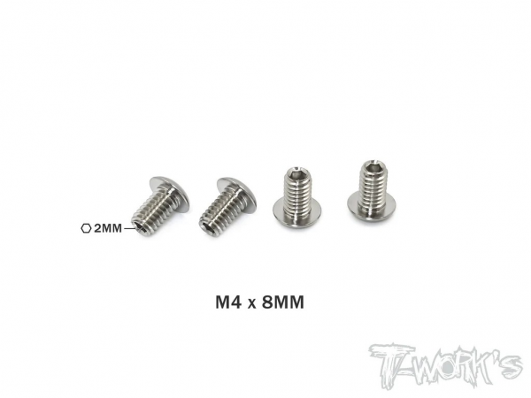 T-Works Titan Madenschrauben zur Ausfederwegsbegrenzung - M4x8mm (4 Stück)