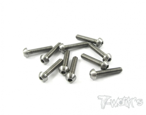 T-Works 64 Titan Rundkopfschraube Innensechskant M3 x 14mm (10 Stück)