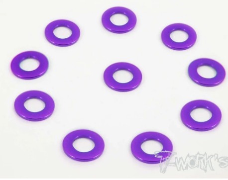 T-Works Alu 3mm x 0,5mm Bore Washer -LILA- (10 Stück)