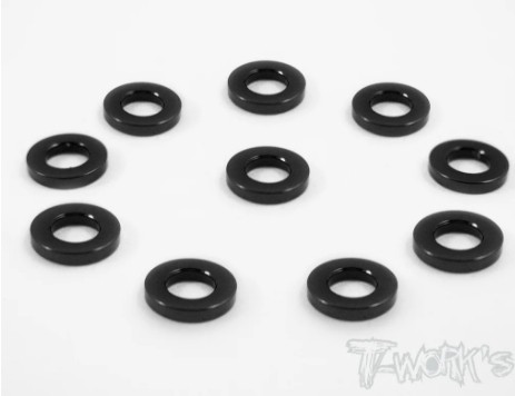 T-Works Alu 3mm x 1,0mm Bore Washer -SCHWARZ- (10 Stück)