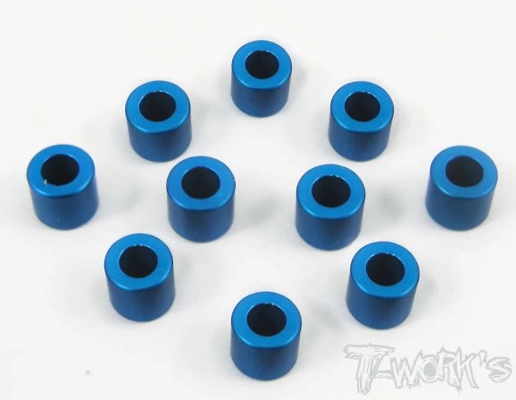 T-Works Alu 3mm x 5,0mm Bore Washer -Tamiya BLAU- (10 Stück)