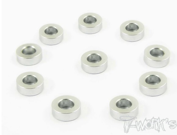 T-Works Alu 3 x 5.7 x 2.0mm Bore Washer -SILBER- (10 Stück)