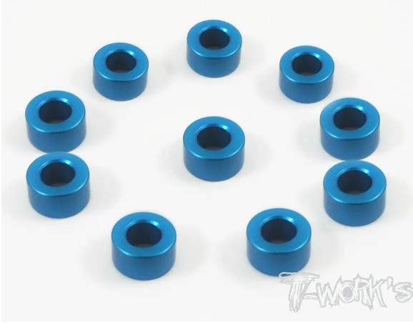 T-Works Alu 3mm x 3,0mm Bore Washer -Tamiya BLAU- (10 Stück)