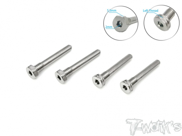 T-Works Titan Screw Type Shock Pin Set - für Mugen MBX8R (LT 2 Stück & RT 2 Stück)