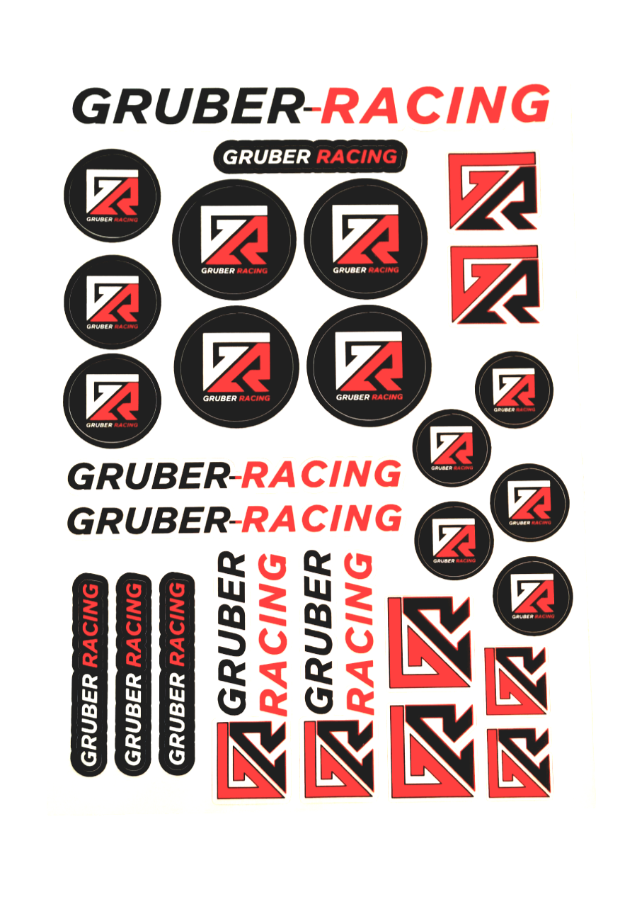 Sticker Sheet Gruber-Racing precut 14,5 x 21cm | OPTIONAL PARTS | X3GTS  Nitro - Limited (64018) | HONG NOR | MARKEN | GRUBER-RACING