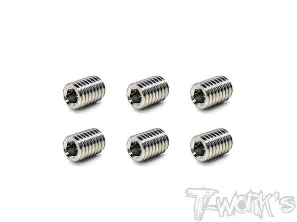 T-Works 64 Titan Madenschraube Innensechskant M4 x 6mm (6 Stück)