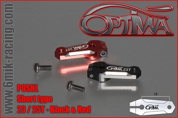 Optima - Servo Horn (Short Typ) - 23T - Red