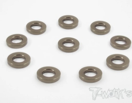 T-Works Alu 3mm x 1,0mm Bore Washer -BRAUN- (10 Stück)