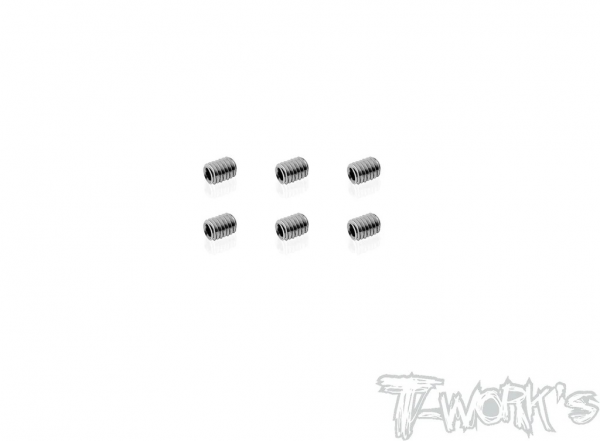 T-Works 64 Titan Madenschraube Innensechskant M3 x 4mm (6 Stück)