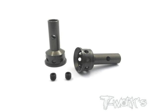 T-Works Alum. Radachsen (Hard Coated) - für Mugen MBX8 (2 Stück)