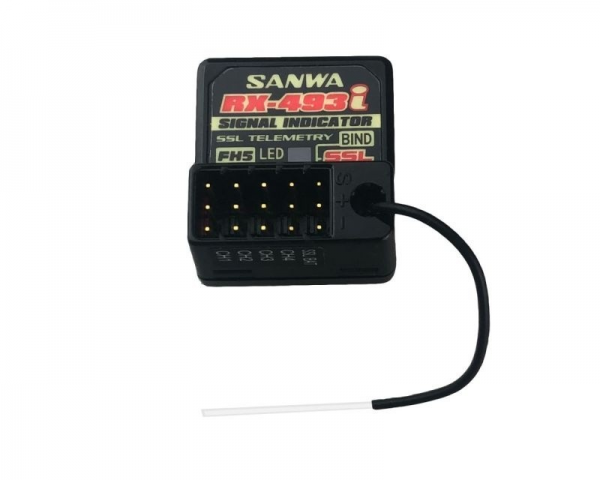 SANWA RX-493i (107A41386A) Empfänger (4-Kanal/FH5) Dual ID + Signal Indicator