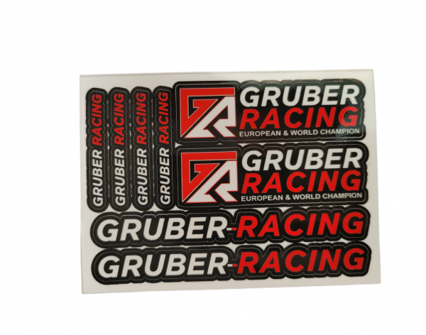 Sticker Sheet "Gruber-Racing" precut 11 x 8cm Schwarz