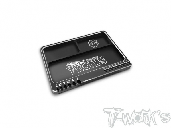 T-Works Alu Kleinteileschale - 130x90x10mm - SCHWARZ