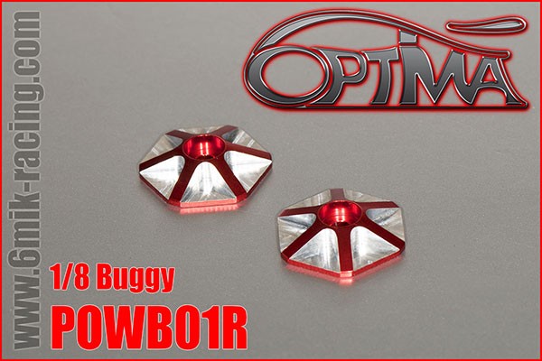 Hex Wing Buttons - Red (2)