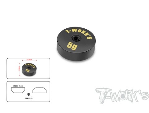 T-Works Eloxierte Präzisions-Ausgleichsgewichte aus Messing 5g ver.2 (13.5 x 4.9mm)