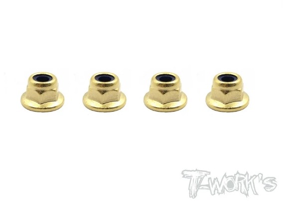 T-Works M3 Mutter Flach Gold Plated (4 Stück)