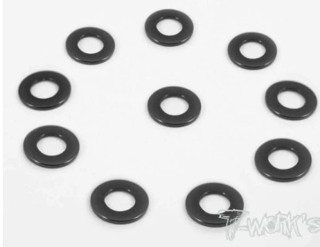 T-Works Alu 3mm x 0,5mm Bore Washer -SCHWARZ- (10 Stück)