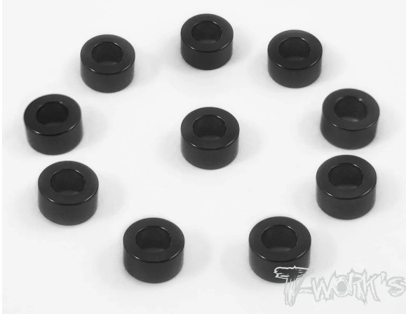 T-Works Alu 3mm x 3,0mm Bore Washer -SCHWARZ- (10 Stück)