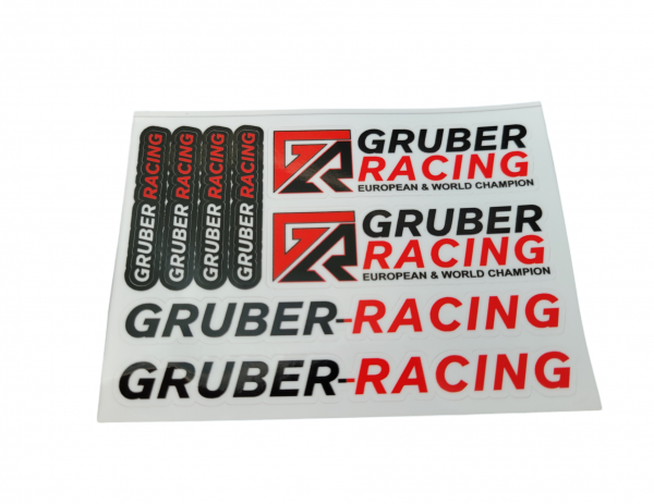 Sticker Sheet "Gruber-Racing" precut 11 x 8cm Weiß