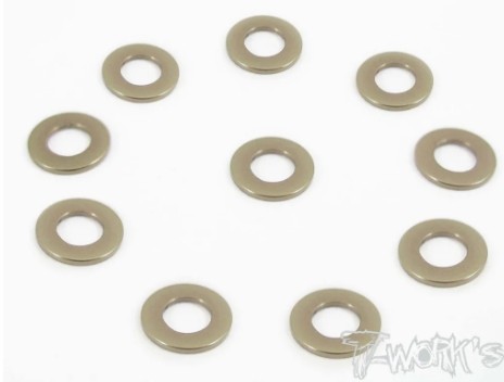 T-Works Alu 3mm x 0,75mm Bore Washer -BRAUN- (10 Stück)